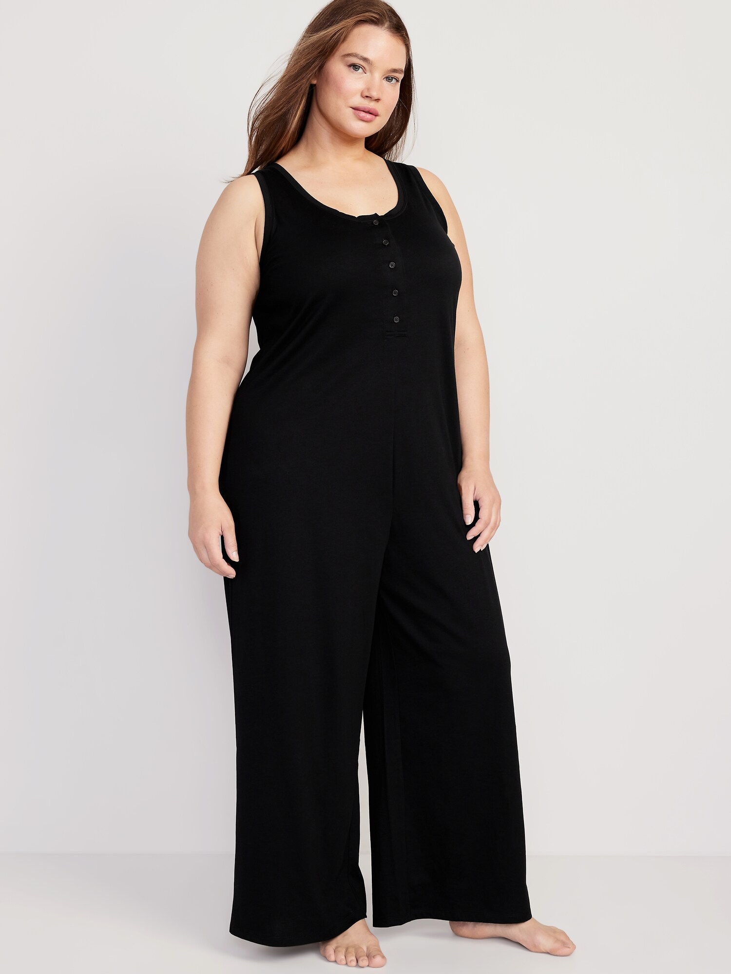 Sunday Sleep Sleeveless Henley Lounge Jumpsuit | Old Navy