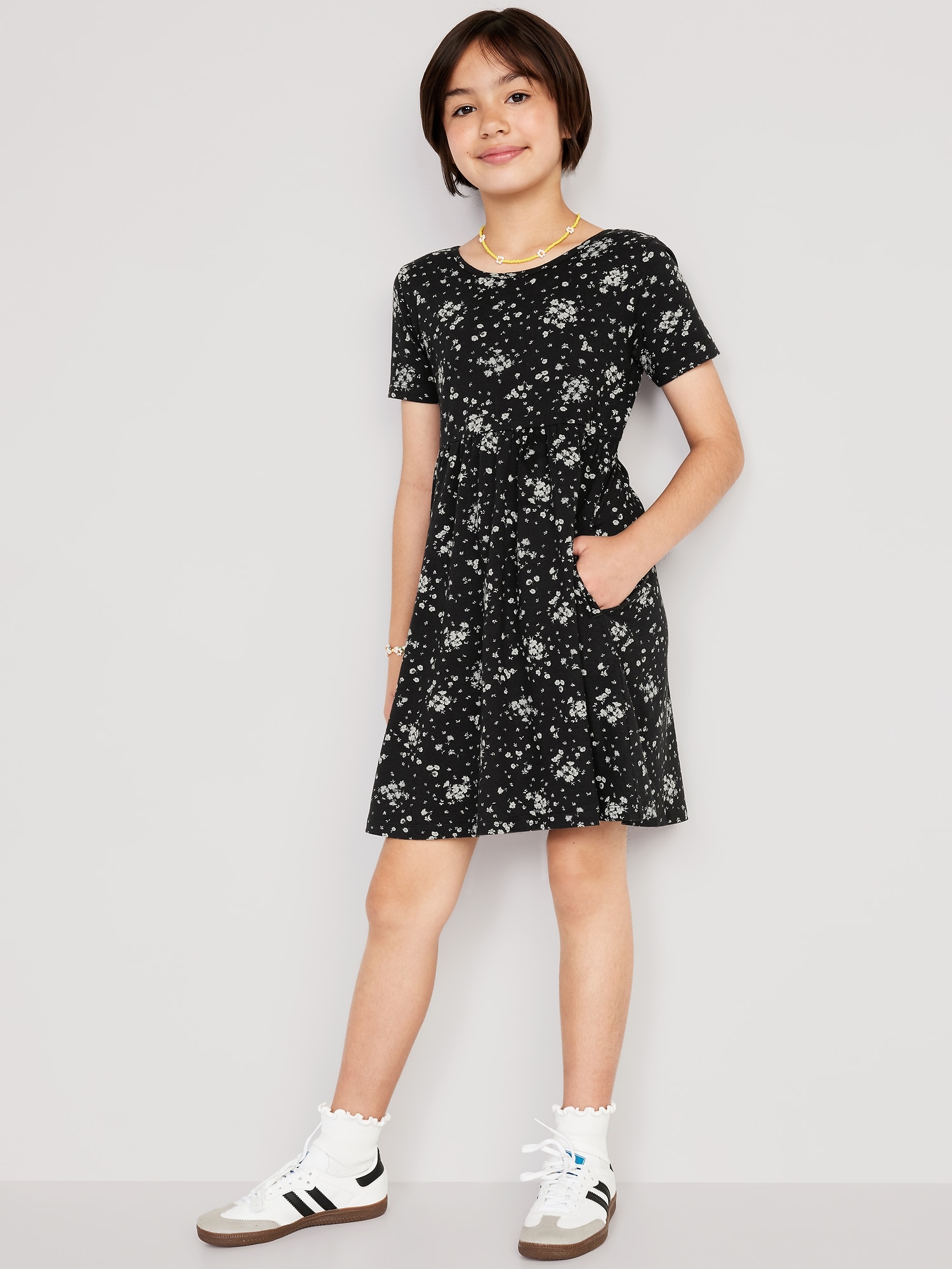 Jersey-Knit Short-Sleeve Printed Dress for Girls | Old Navy