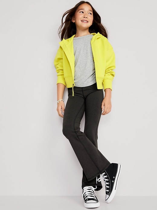 Image number 3 showing, High-Waisted PowerChill Crossover Flared Leggings for Girls