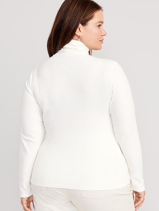 Image number 8 showing, Fitted Plush Rib-Knit Turtleneck