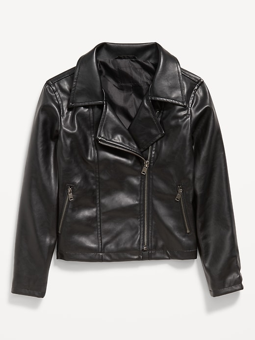 View large product image 1 of 2. Faux-Leather Moto Jacket for Girls