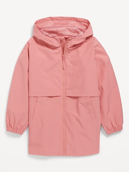 View large product image 1 of 2. Hooded Water-Resistant Tunic Jacket for Girls