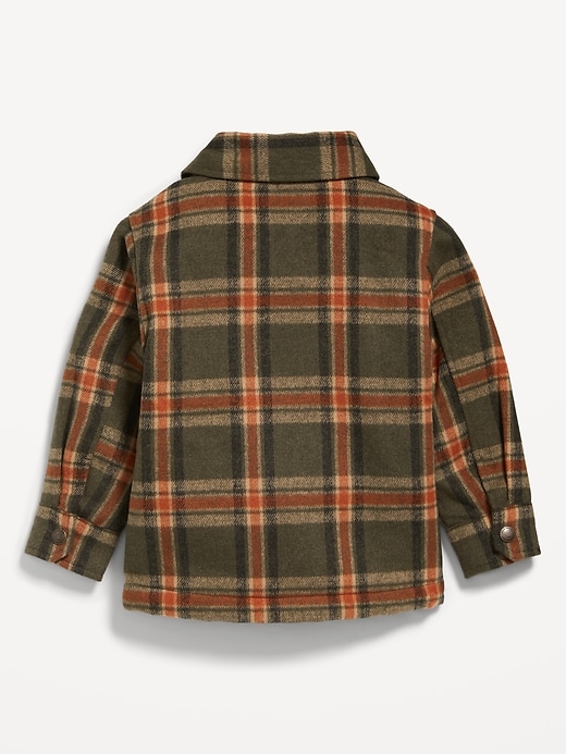 View large product image 2 of 2. Unisex Sherpa-Lined Plaid Shacket for Toddler