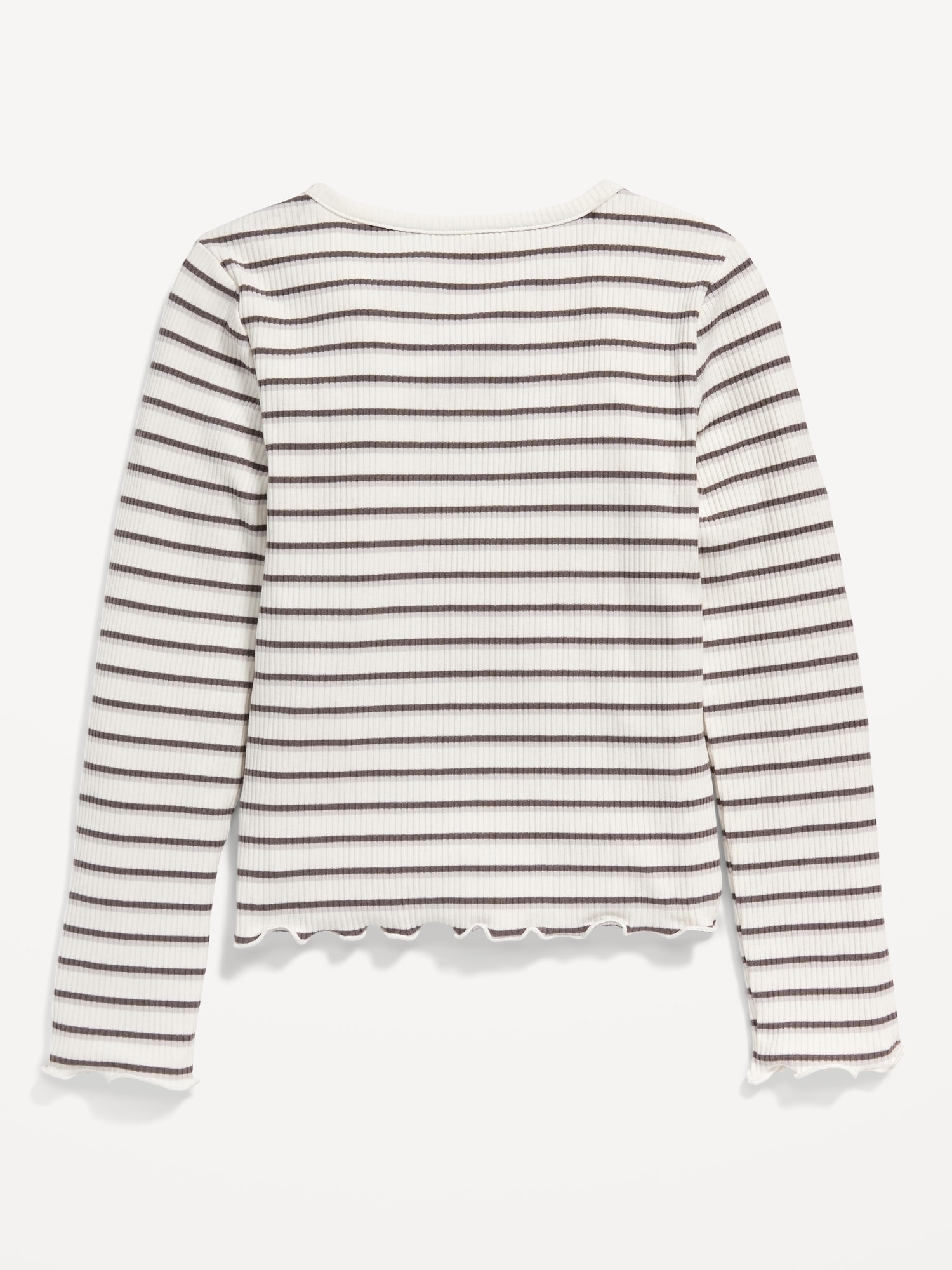 Girls Ribbed 3/4 Sleeve Henley T-shirt