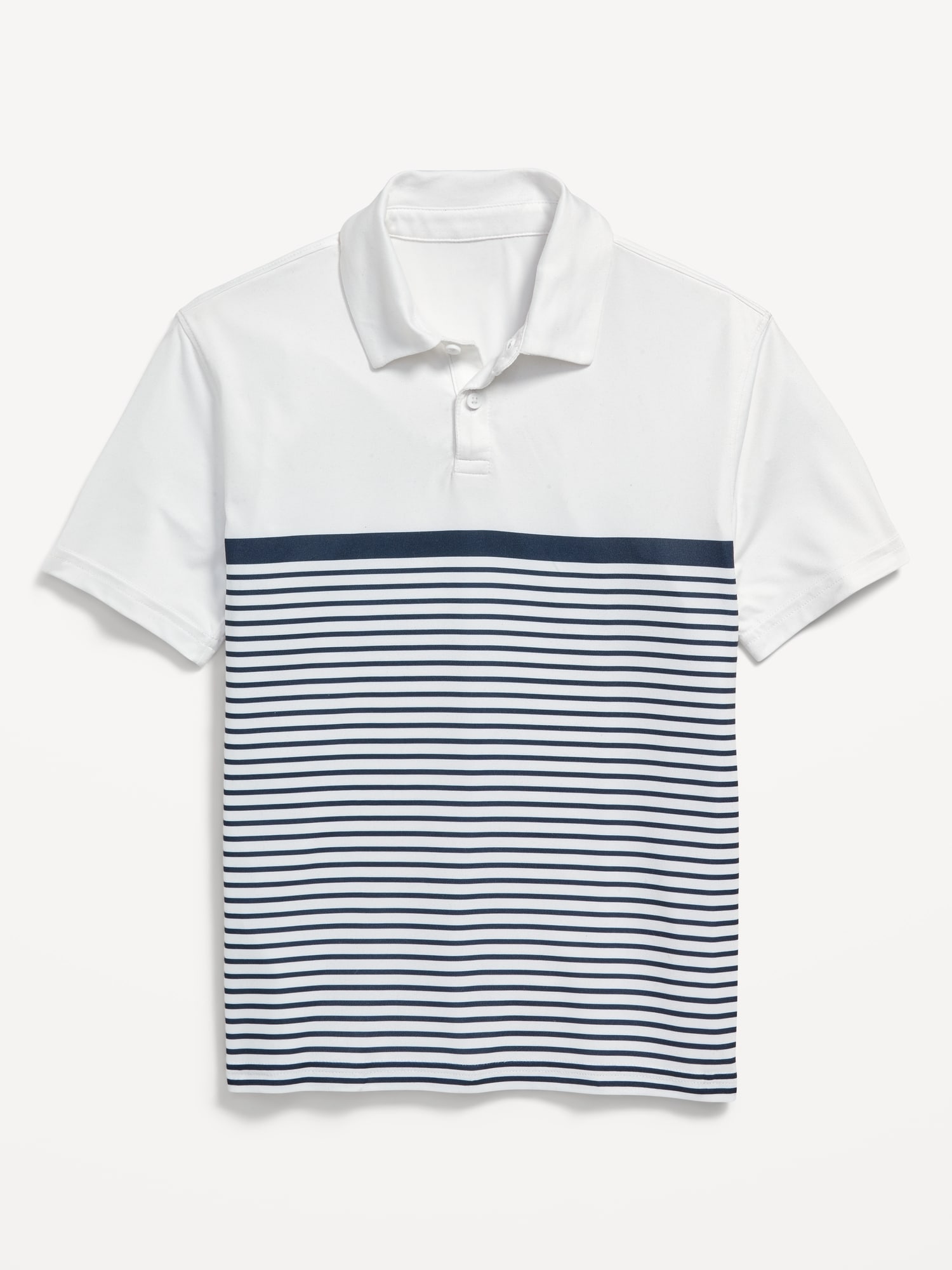 Dry Pique Striped Short-Sleeve Polo Shirt