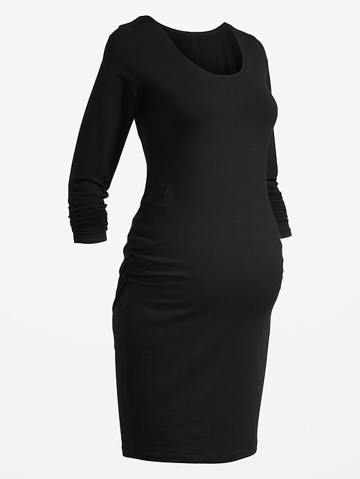 Image number 4 showing, Maternity Long-Sleeve Bodycon Dress