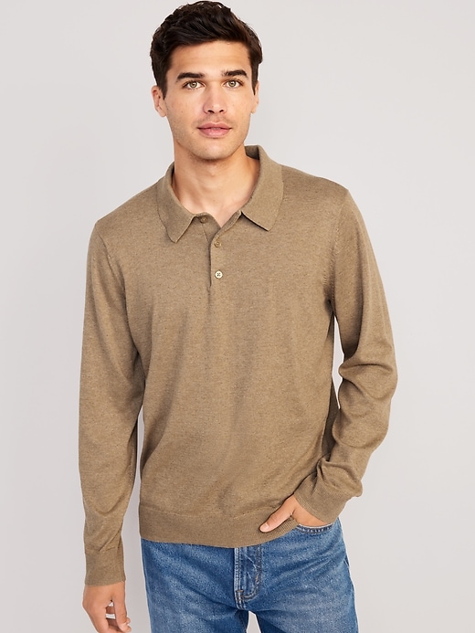 Image number 1 showing, Long-Sleeve Polo Pullover Sweater