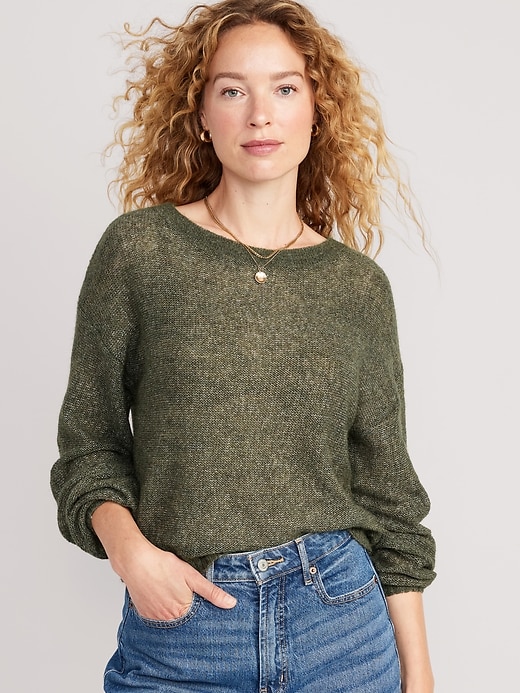 Sheer Boat-Neck Sweater | Old Navy