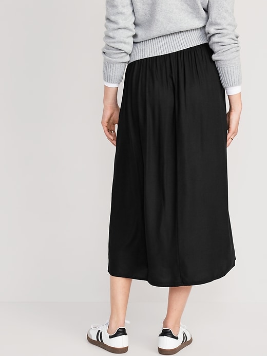 Image number 7 showing, High-Waisted Smocked Crepe Maxi Skirt