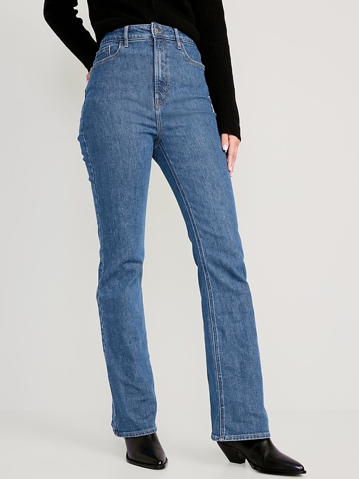 Image number 1 showing, Higher High-Waisted Cotton-Hemp Blend Flare Jeans