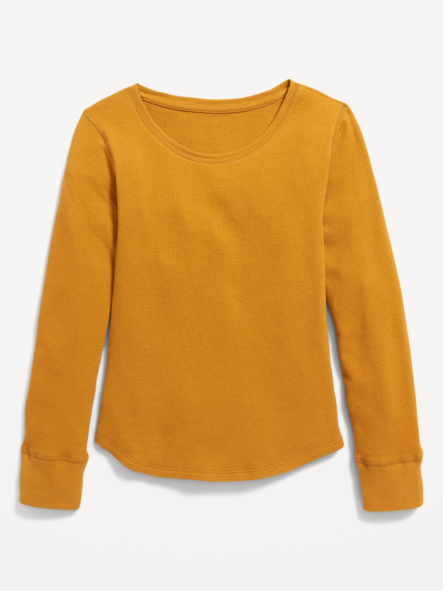 Long-leeve olid Thermal-Knit T-hirt for Girls