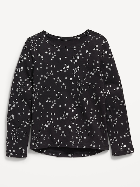 Softest Long-Sleeve T-Shirt for Girls - Black Jack