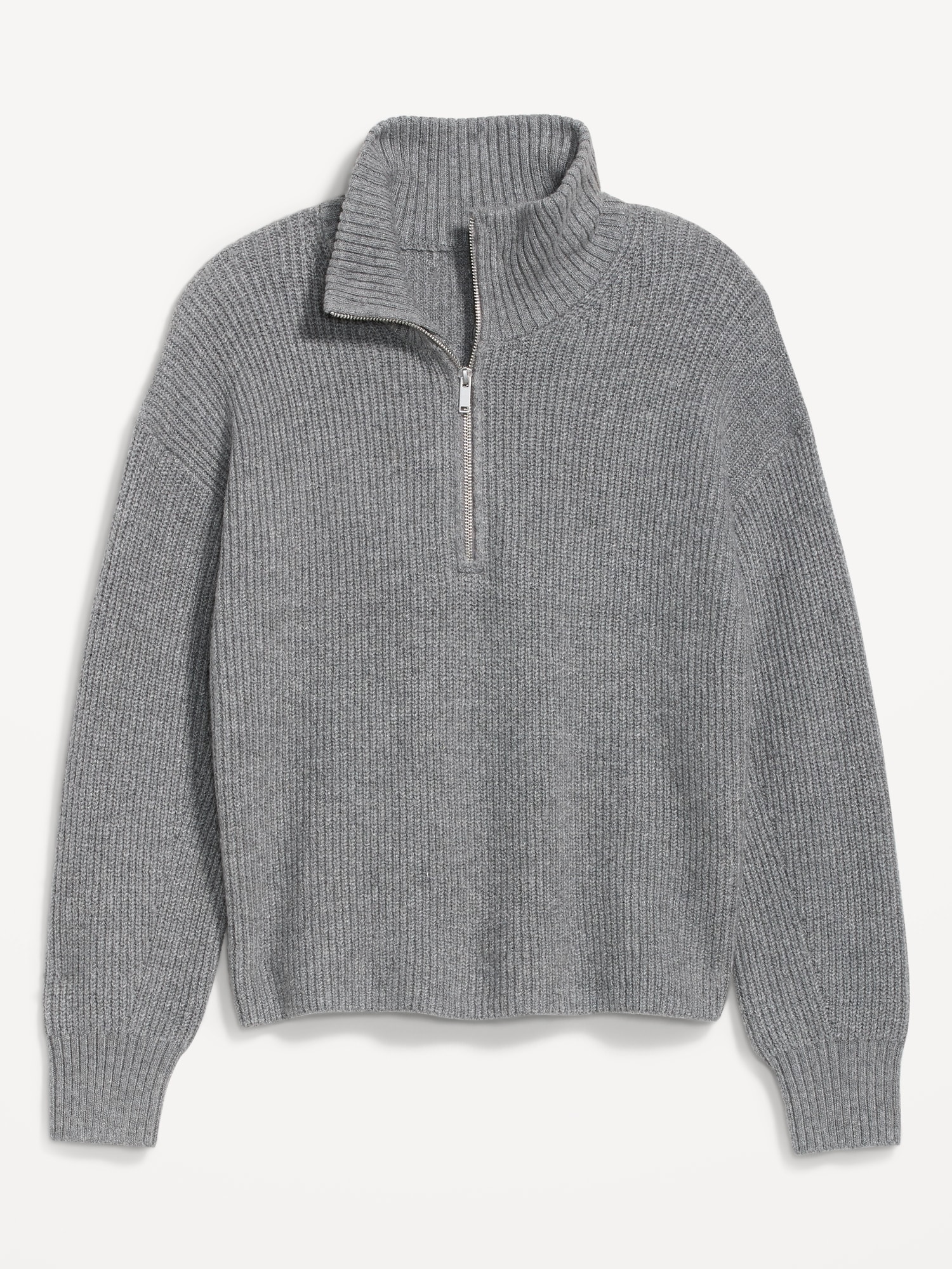 Loose 1/2-Zip Shaker-Stitch Pullover for Women | Old Navy