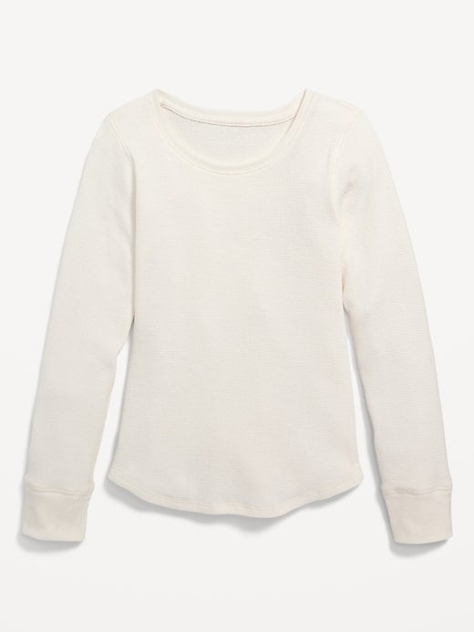 View large product image 1 of 1. Long-Sleeve Solid Thermal-Knit T-Shirt for Girls