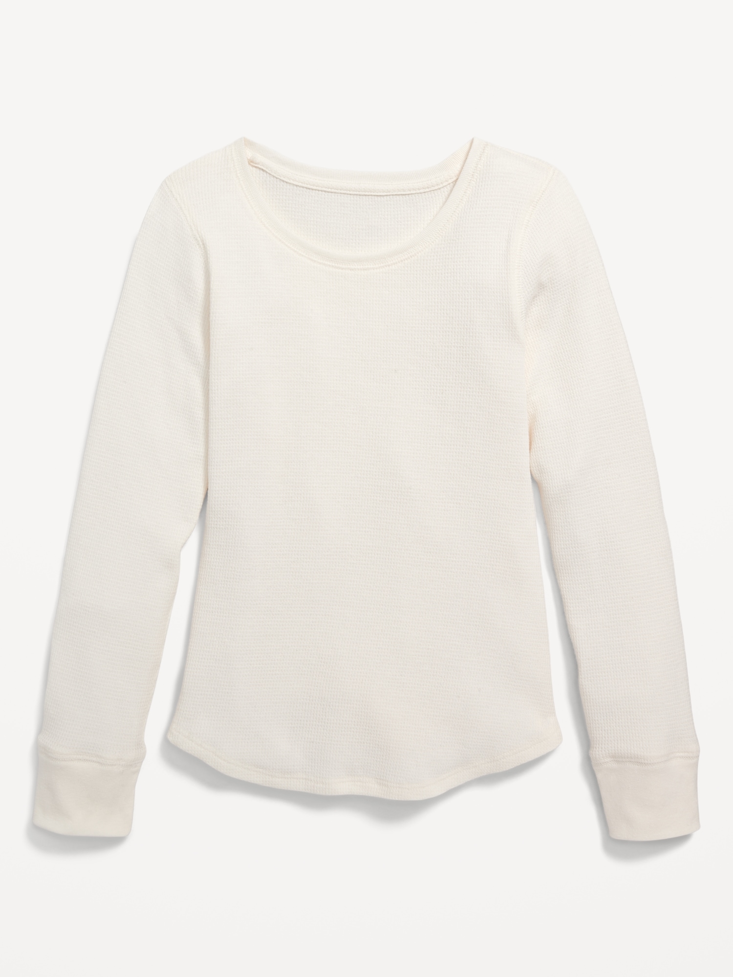 Long-Sleeve Solid Thermal-Knit T-Shirt for Girls