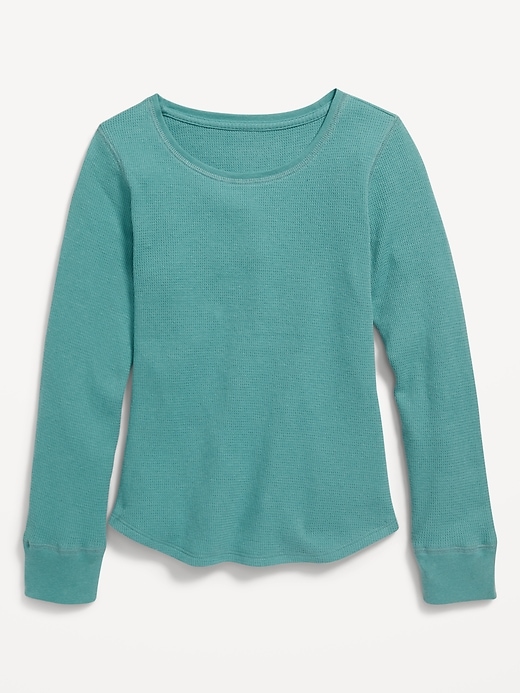 View large product image 1 of 1. Long-Sleeve Solid Thermal-Knit T-Shirt for Girls