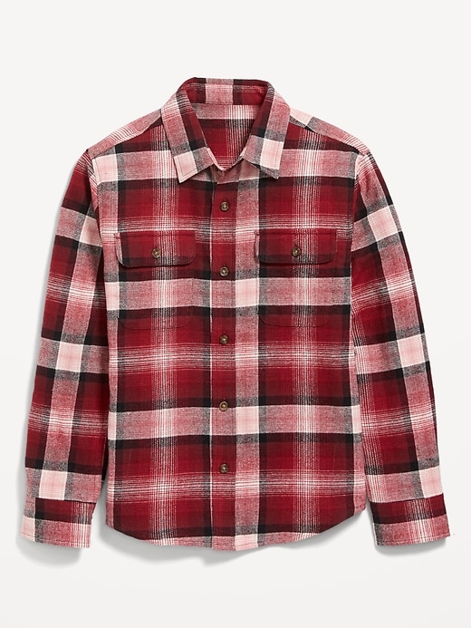 View large product image 2 of 4. Soft-Brushed Flannel Pocket Shirt for Boys