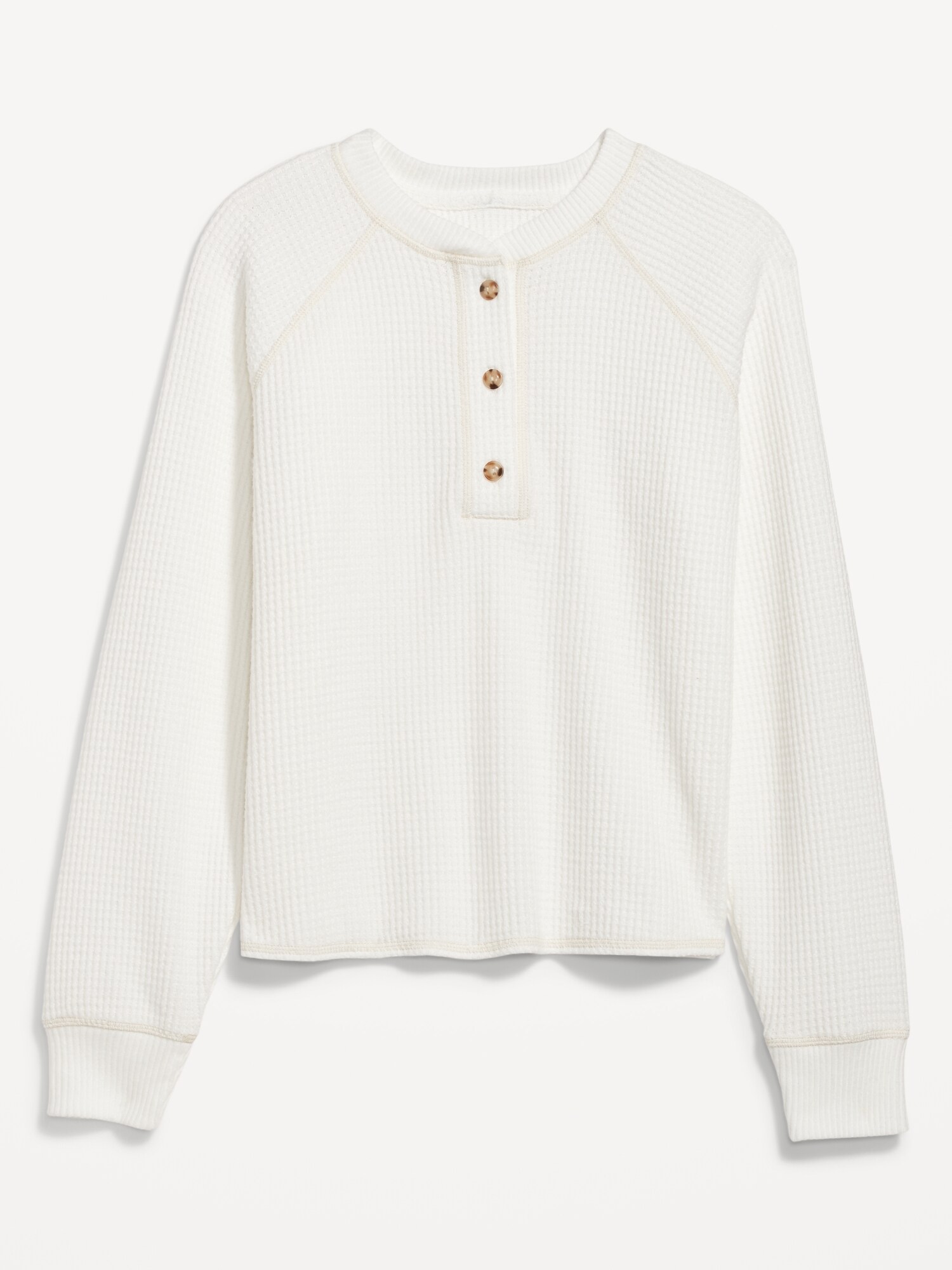 Plush Waffle-Knit Henley Top | Old Navy