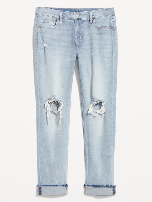 Image number 4 showing, Mid-Rise Boyfriend Straight Jeans