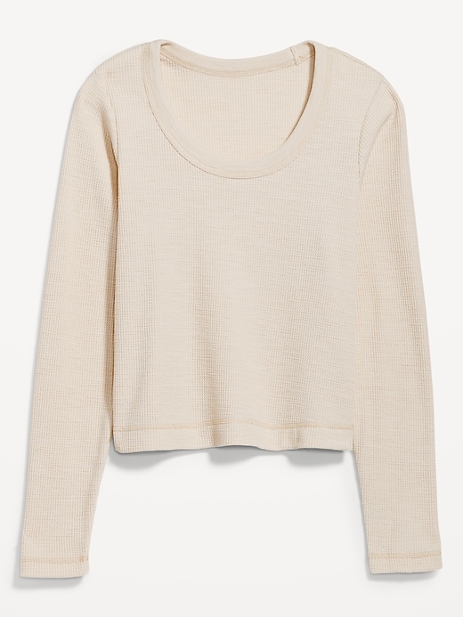 Image number 4 showing, Waffle-Knit Crop T-Shirt