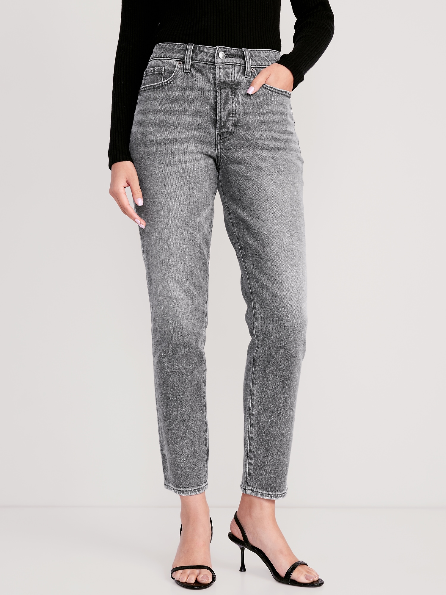 Oldnavy High-Waisted Button-Fly OG Straight Ankle Jeans for Women
