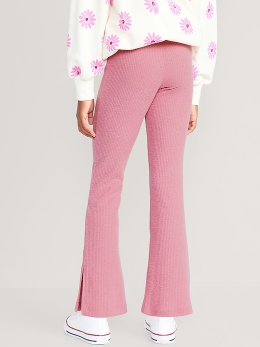View large product image 2 of 5. Plush Cozy-Knit Side-Slit Flare Pants for Girls