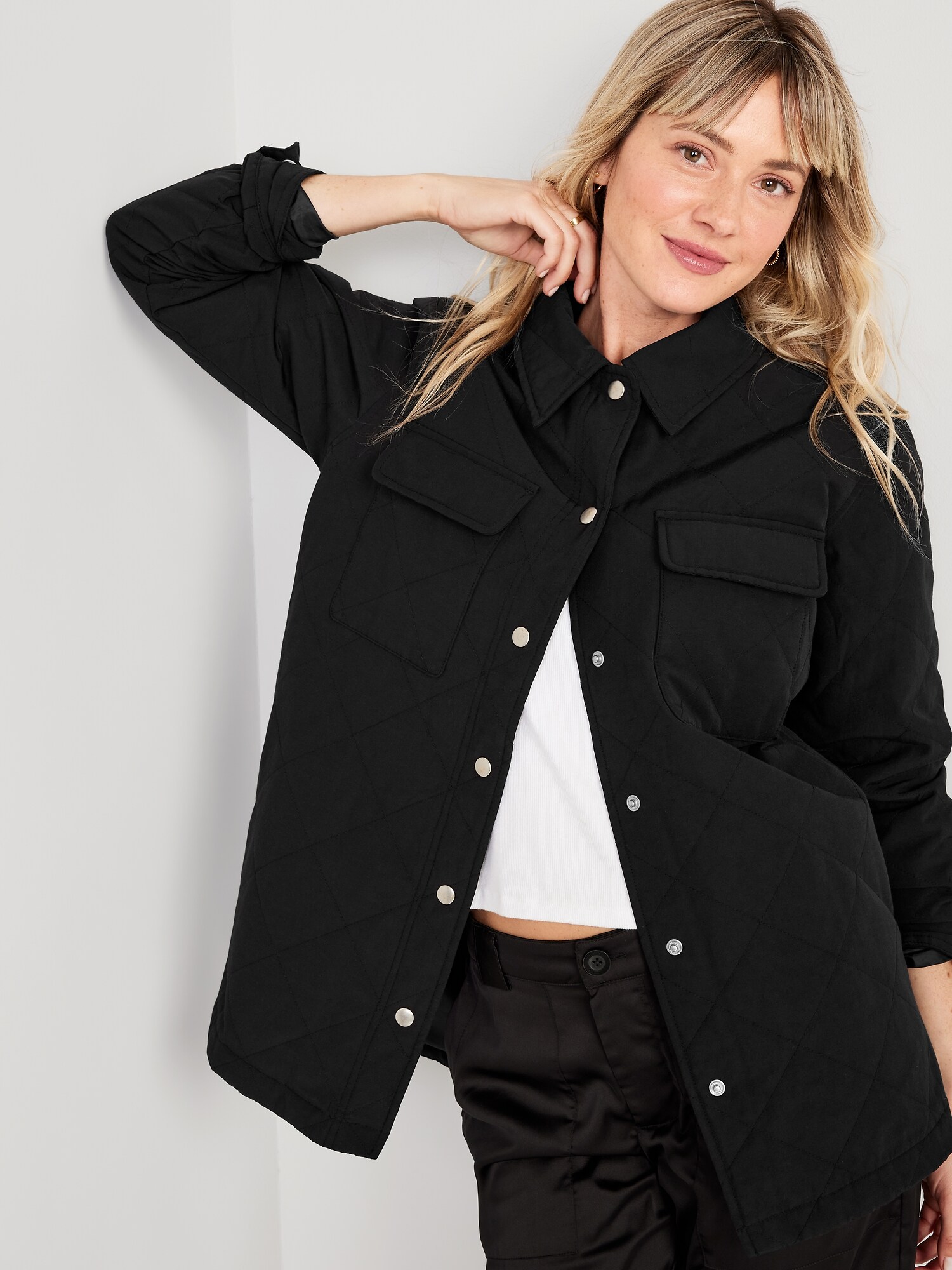 Quilted Utility Shacket | Old Navy