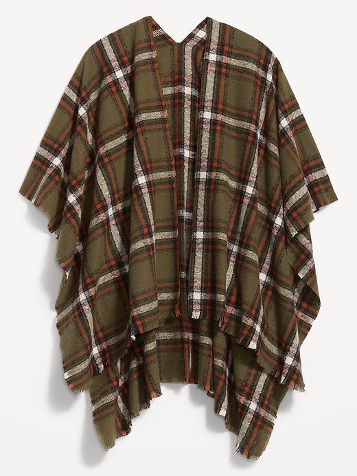 View large product image 2 of 2. Flannel Poncho for Women