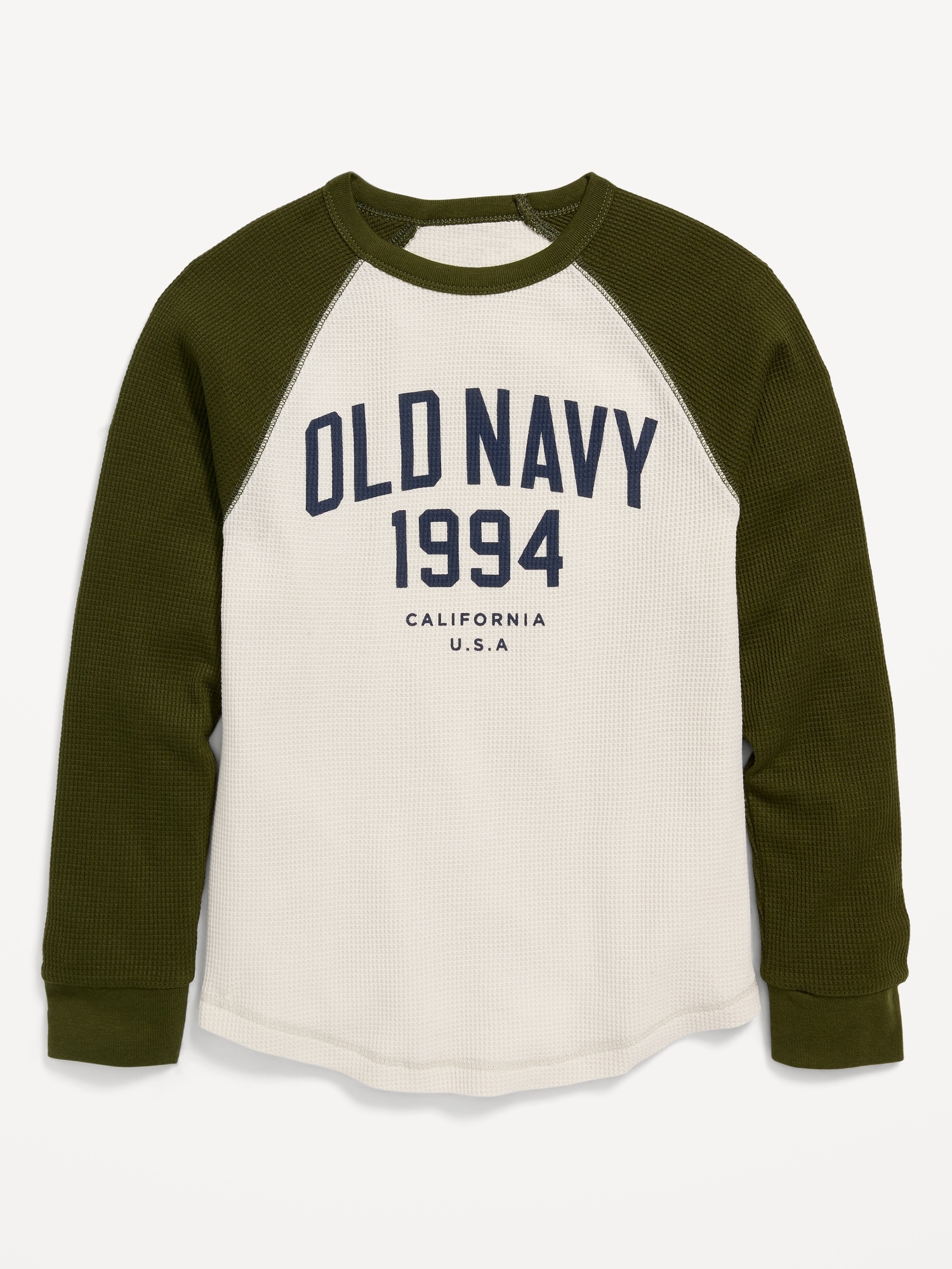 Long-Sleeve Logo-Graphic Thermal-Knit T-Shirt for Boys | Navy