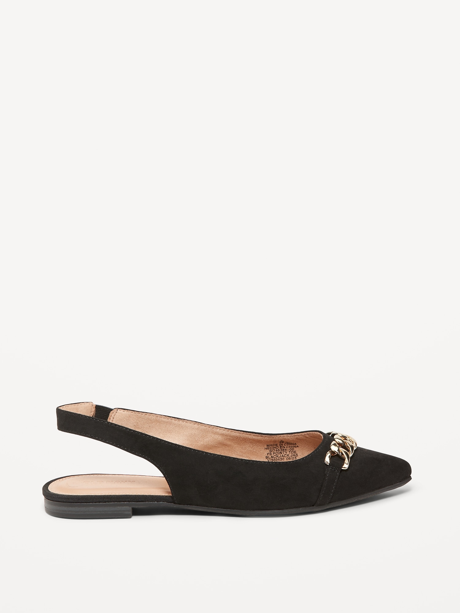 Faux Suede Slingback Chain Ballet Flat | Old Navy