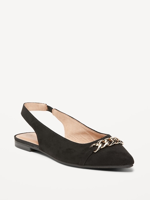 Faux Suede Slingback Chain Ballet Flat | Old Navy