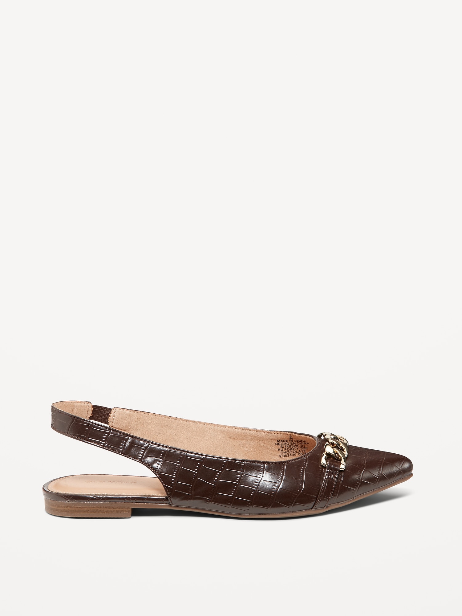 Faux Leather Slingback Chain Ballet Flat for Women | Old Navy