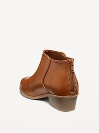 View large product image 4 of 4. Faux-Leather Ankle Booties for Girls