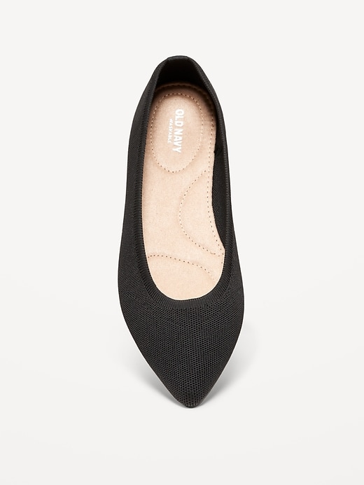Image number 3 showing, Soft-Knit Pointed-Toe Ballet Flats