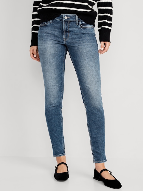 Mid-Rise Rockstar Super-Skinny Jeans - Medium Wash