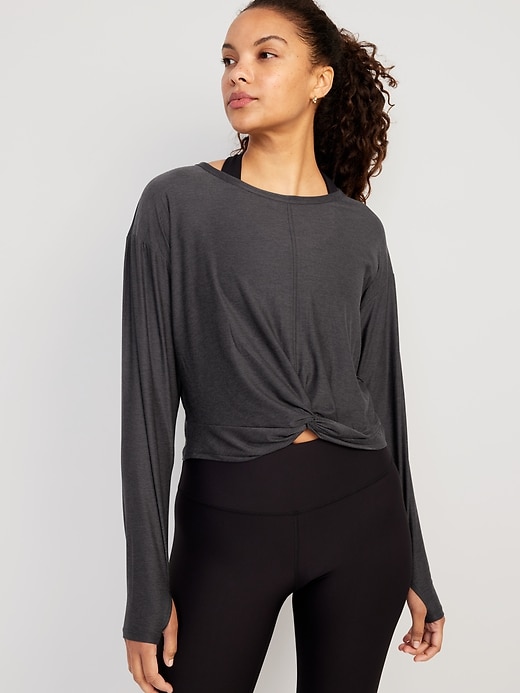 Image number 1 showing, Cloud 94 Soft Long-Sleeve Twist-Front Top