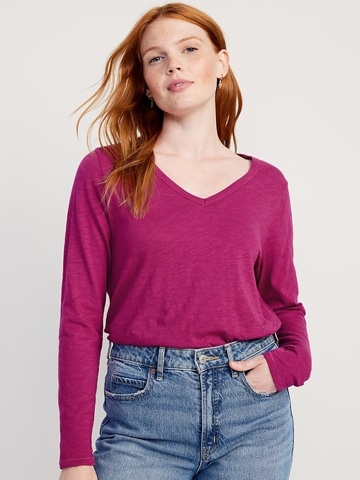 Image number 1 showing, EveryWear Long-Sleeve Slub-Knit T-Shirt