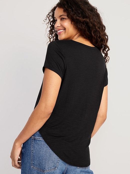 Image number 2 showing, Luxe Voop-Neck Tunic T-Shirt