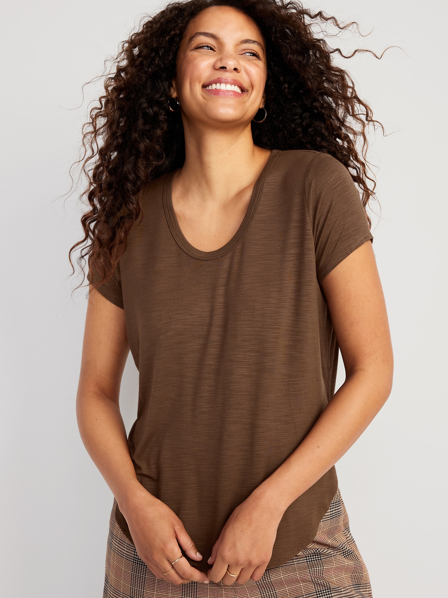 Luxe Voop-Neck Tunic T-Shirt for Women Old Navy 
