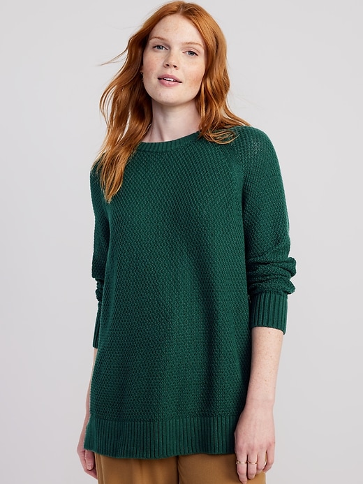 Image number 1 showing, Textured Pullover Tunic Sweater for Women