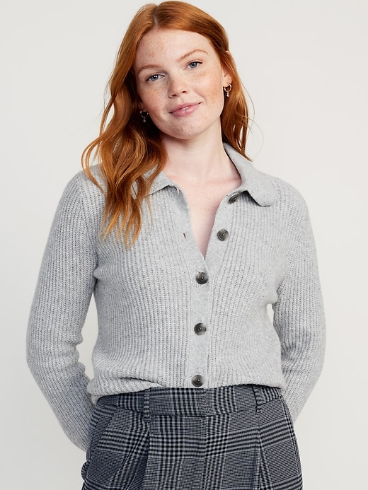 Image number 1 showing, SoSoft Collared Cardigan Sweater