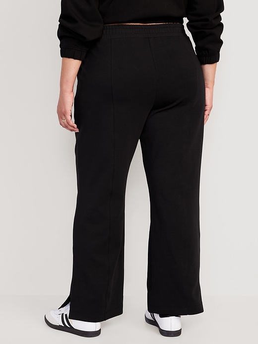 Image number 8 showing, High-Waisted Dynamic Fleece Wide-Leg Trouser Pants
