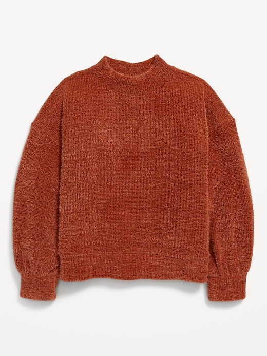 View large product image 2 of 3. Textured-Chenille Mock-Neck Sweatshirt for Girls