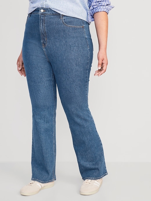 Higher High-Waisted Cotton-Hemp Blend Flare Jeans for Women | Old Navy