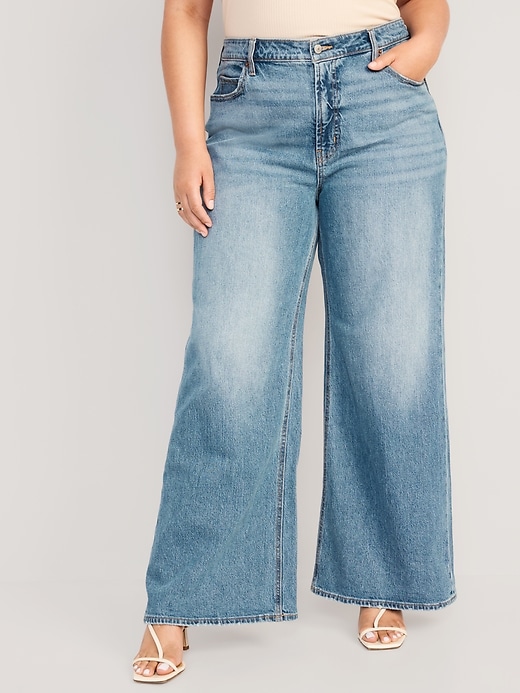 Image number 7 showing, Extra High-Waisted A-Line Wide-Leg Jeans