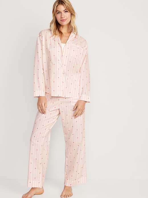 Image number 1 showing, Oversized Poplin Pajama Set