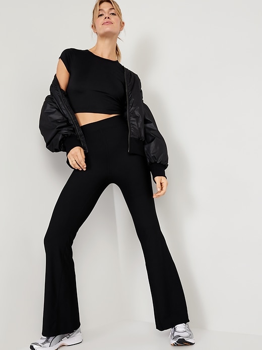 Image number 3 showing, Extra High-Waisted PowerSoft Ribbed Super Flare Leggings