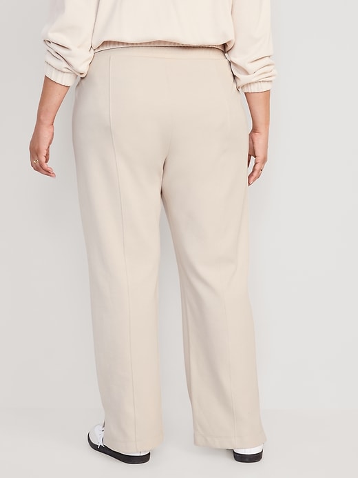 Image number 8 showing, High-Waisted Dynamic Fleece Wide-Leg Trouser Pants
