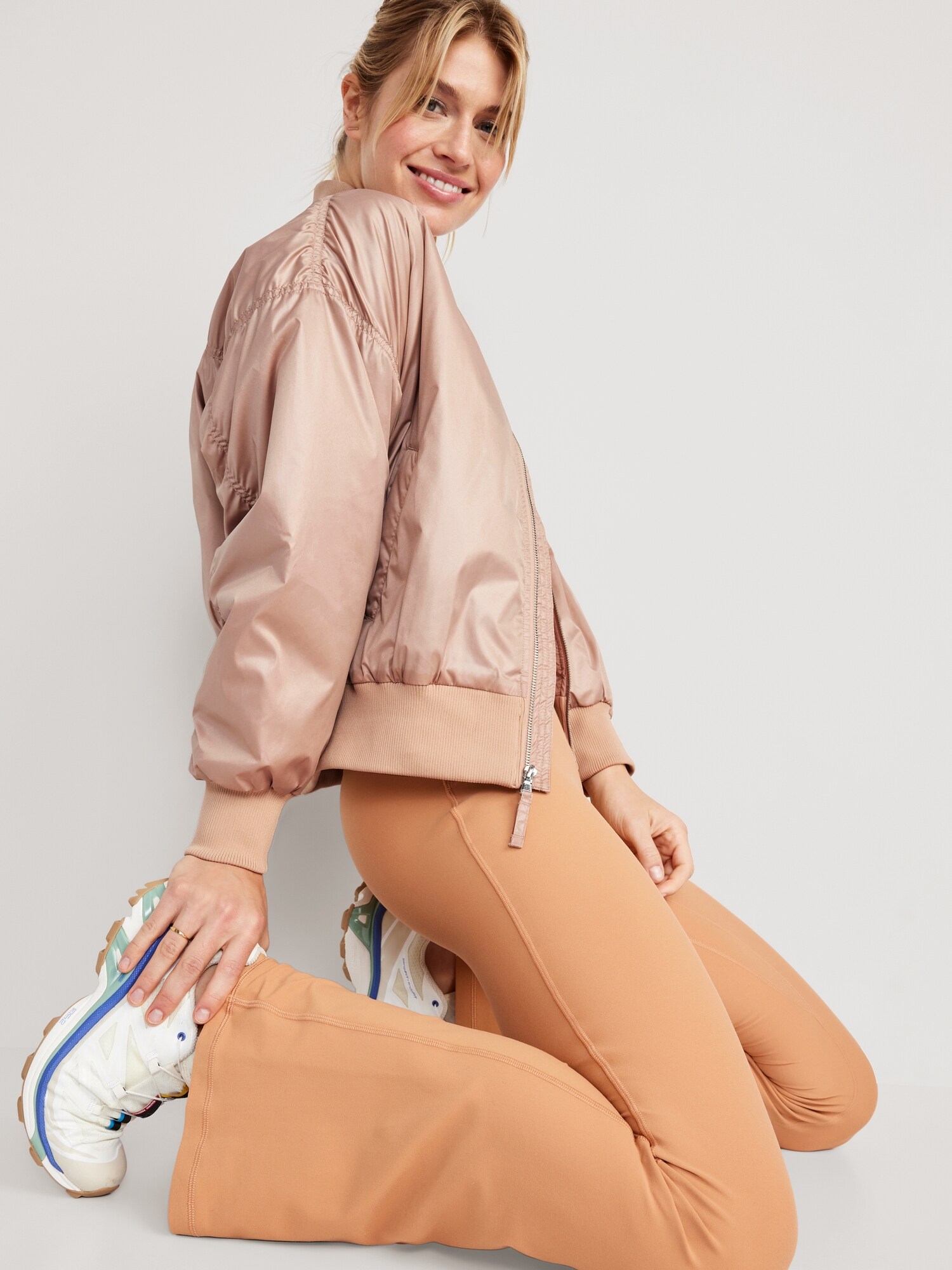American Girl Oversized Bomber Jacket, Free Size / Pink