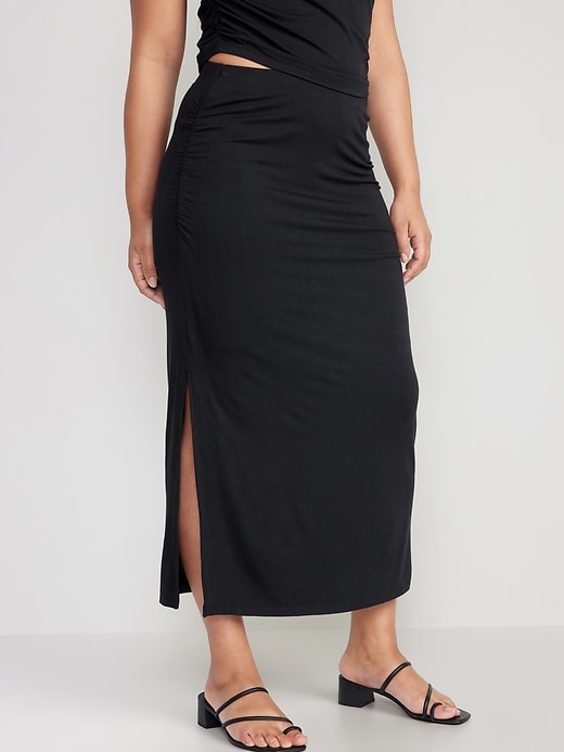 Image number 5 showing, High-Waisted Ruched Maxi Skirt